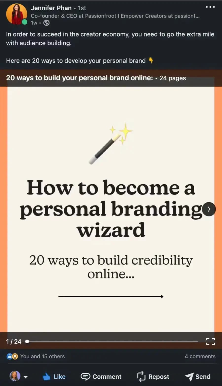 Jennifer Phan’s LinkedIn carousel post