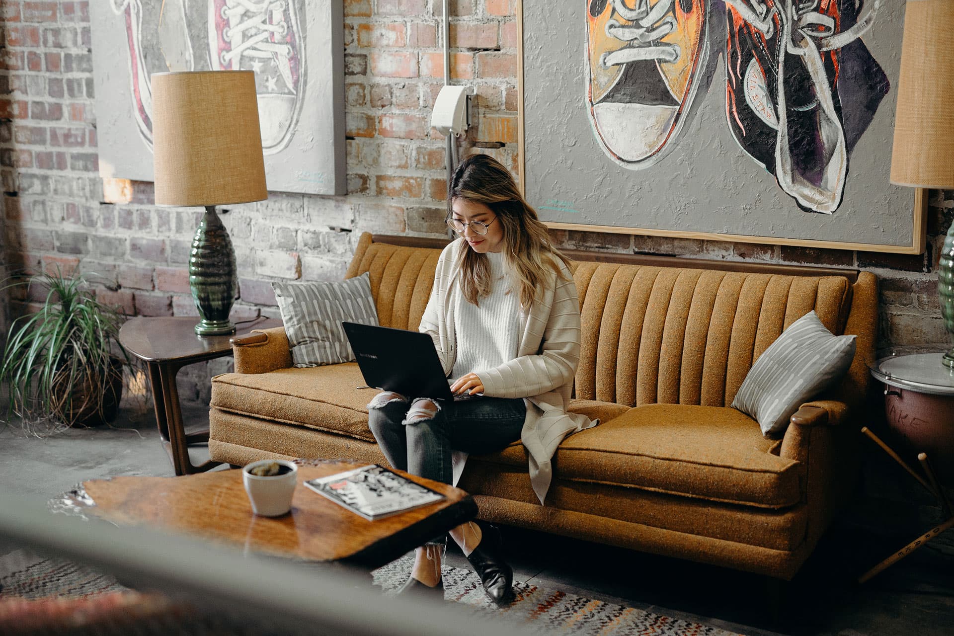 Person working remotely on a laptop