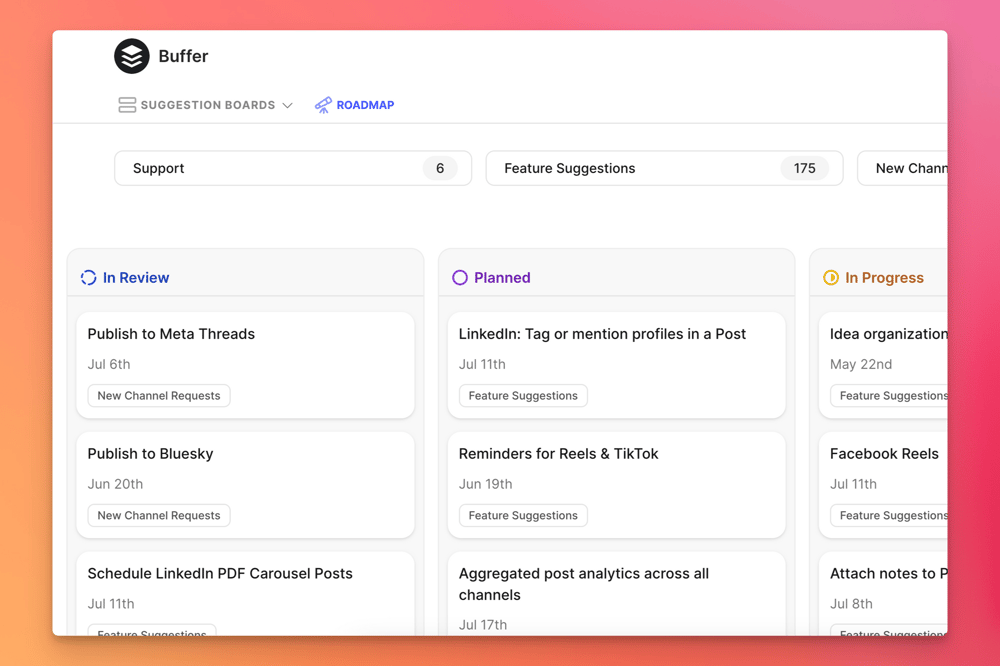 Introducing Our New Roadmap: Buffer Suggestions