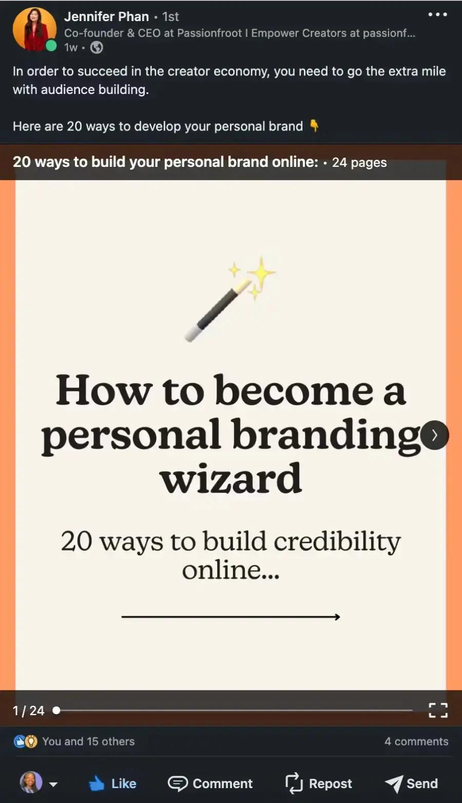 Jennifer Phan’s LinkedIn carousel post