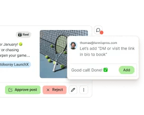 Buffer Collaborate space with a publishing calendar and team approval workflows.