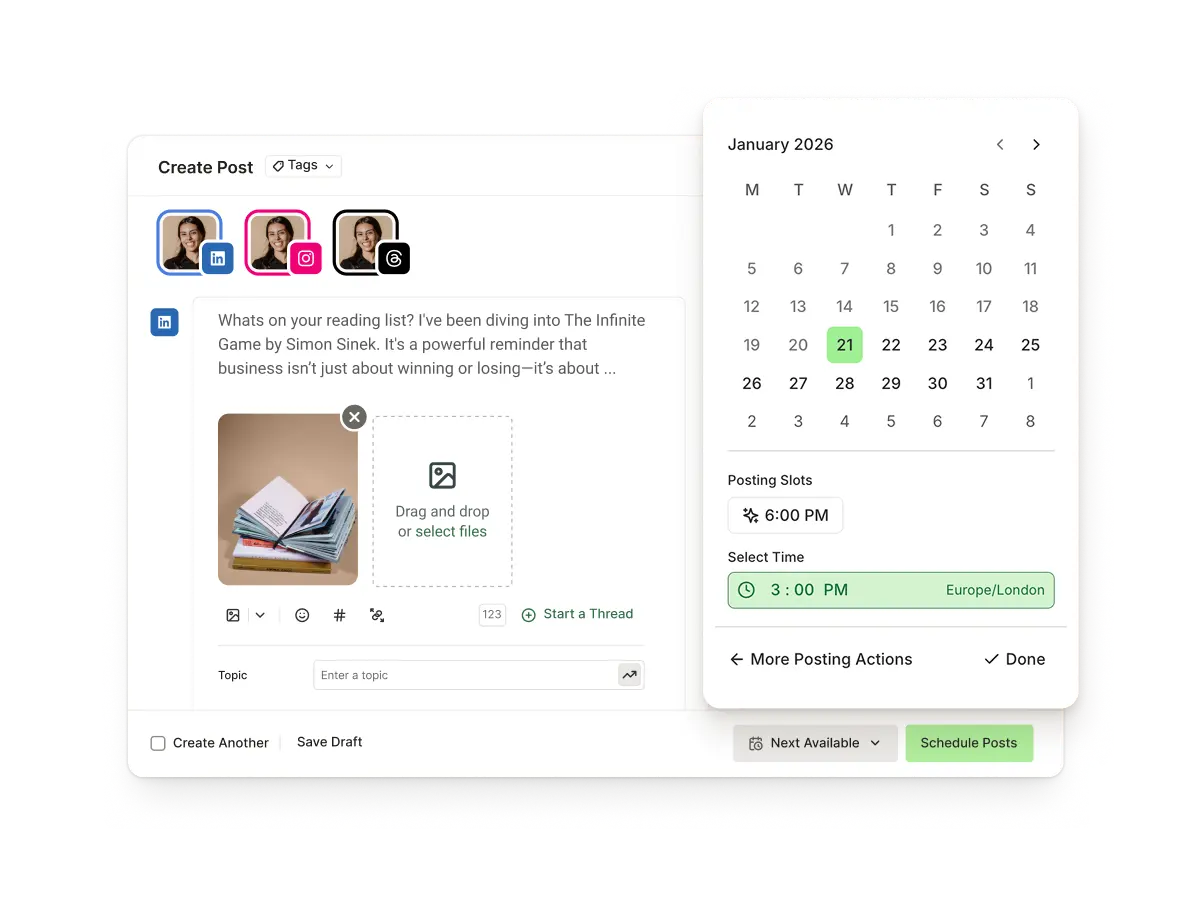 Preview of the Buffer product showing the work that earns a capability.