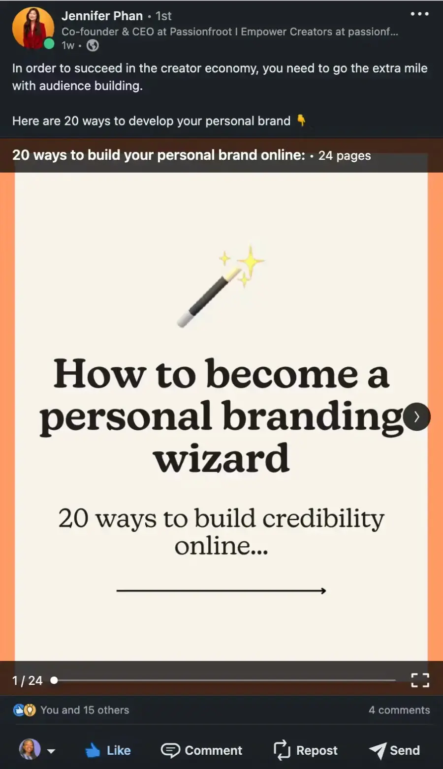 Jennifer Phan’s LinkedIn carousel post