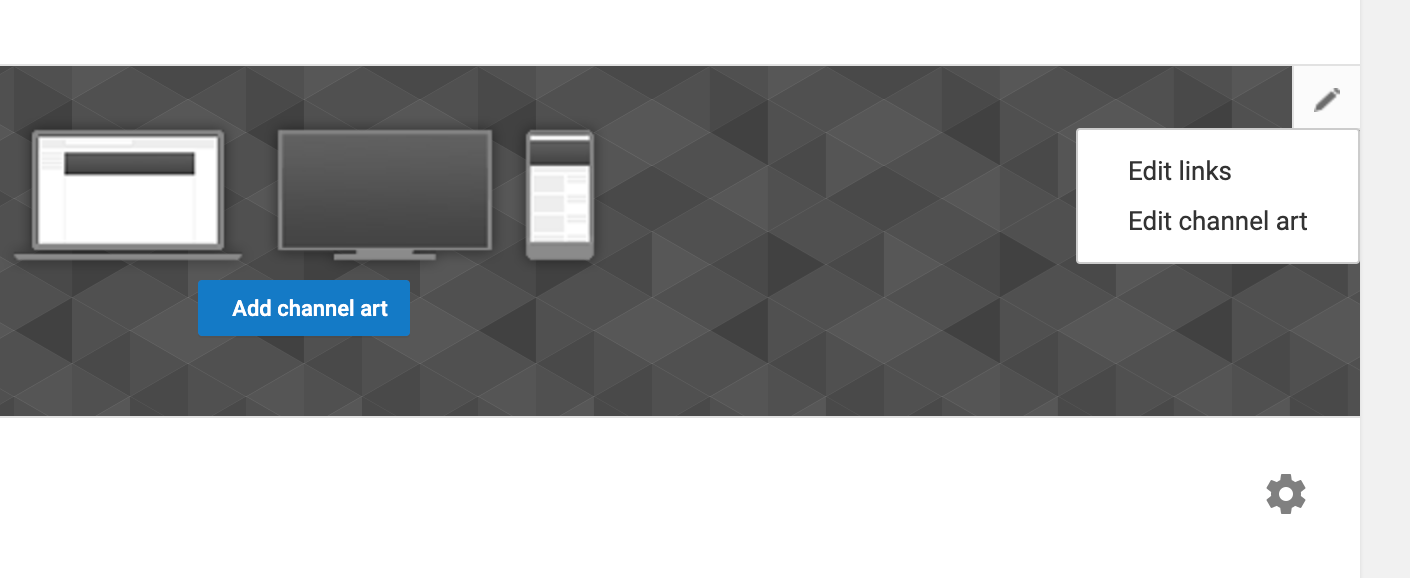 "Edit links" will appear when you hover over the edit icon in your YouTube channel art.