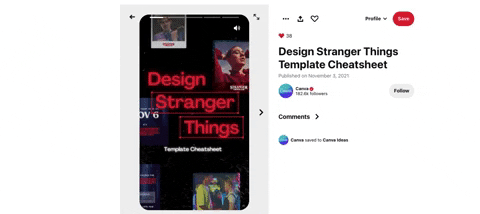 A Stranger Things design template with images from the show. 