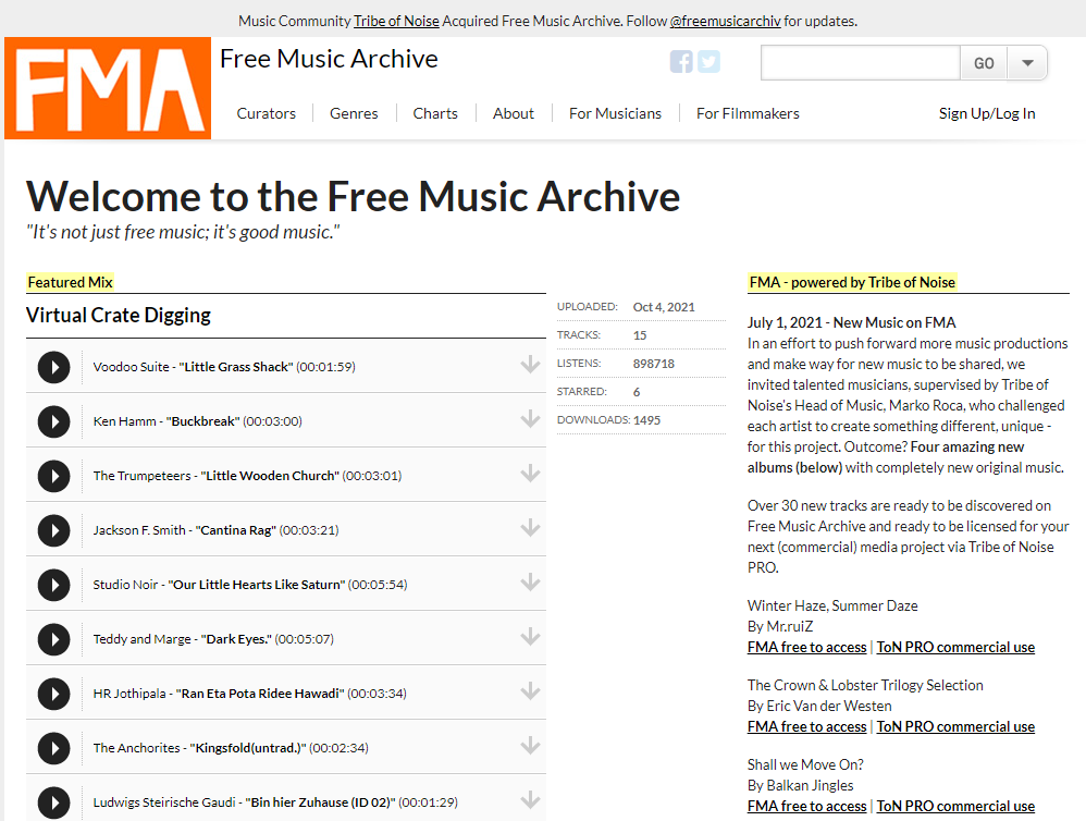 Сайт бесплатной музыки