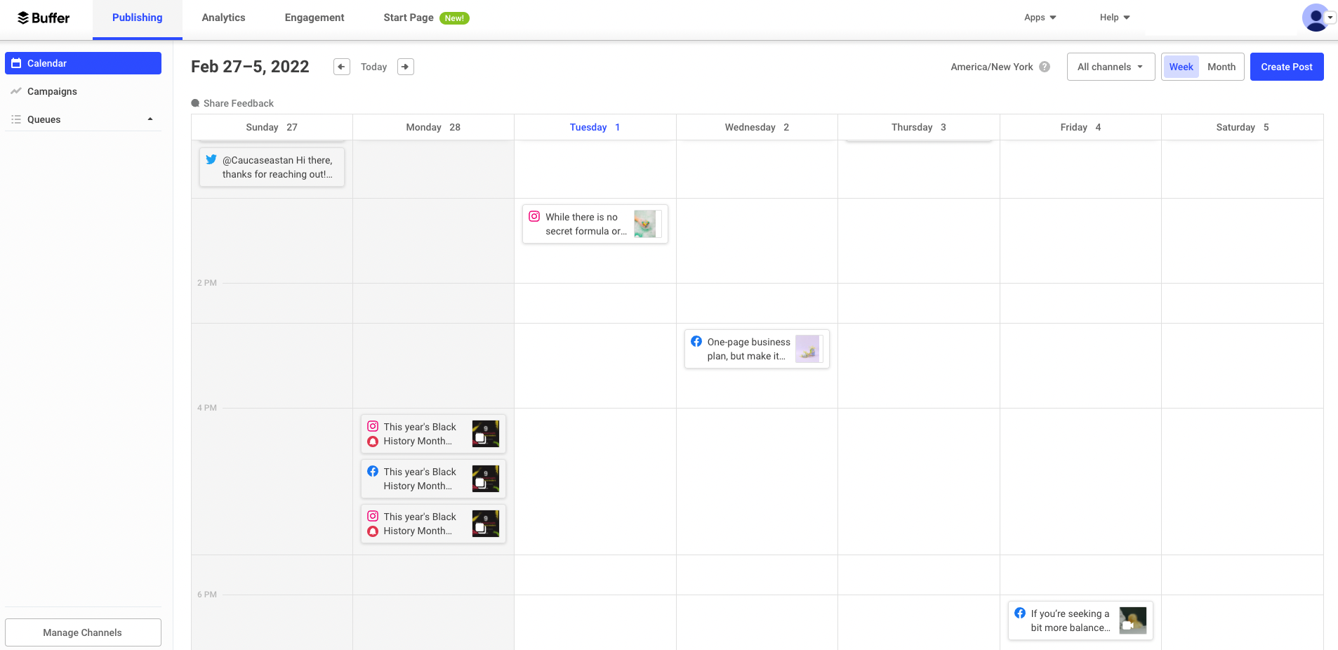 Buffer's Calendar