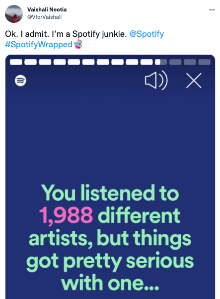 Tweet about Spotify Wrapped