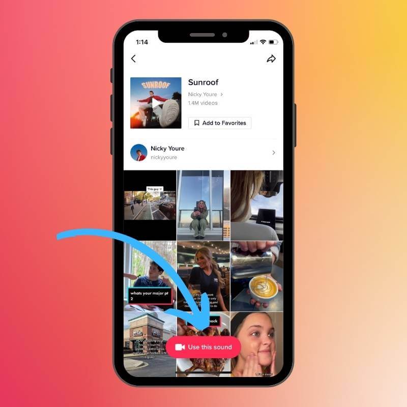 Use this sound button on TikTok