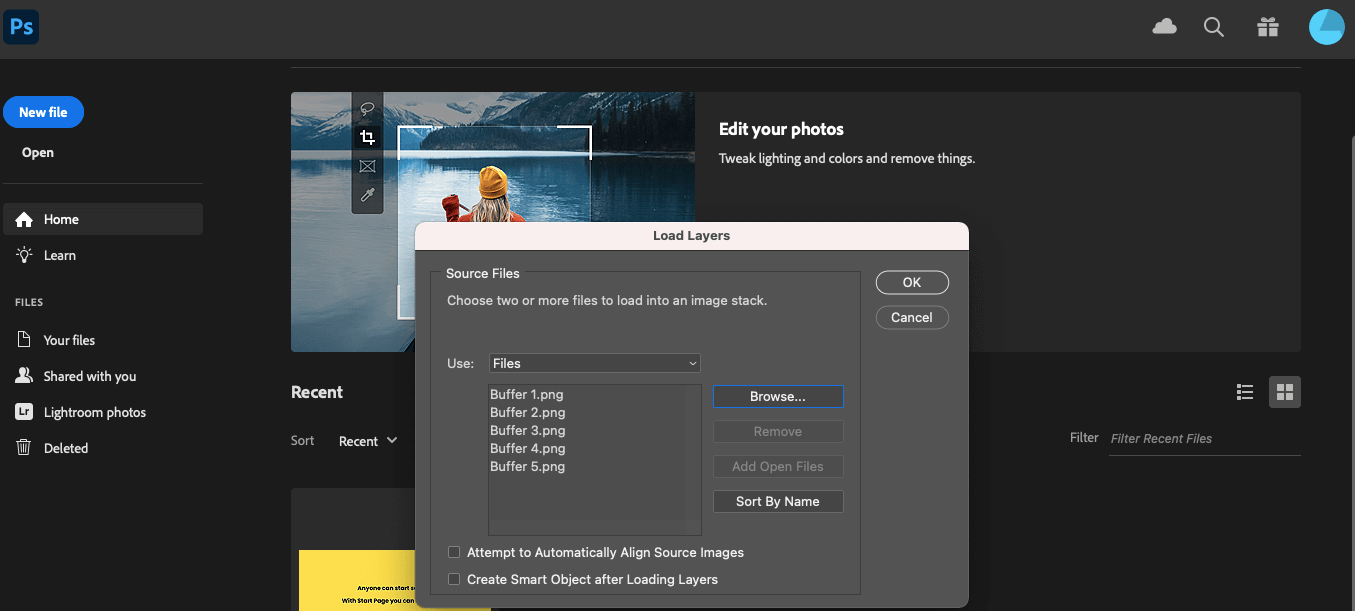 Screenshot of Adobe Photoshop