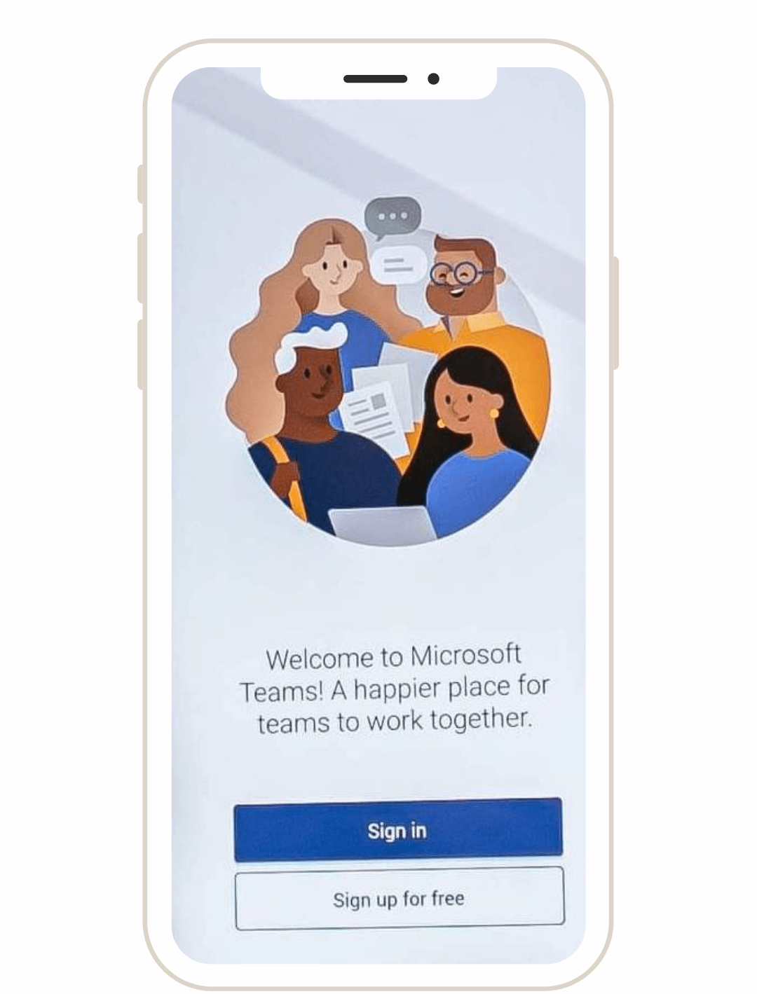 Screenshot of Microsoft Teams mobile app