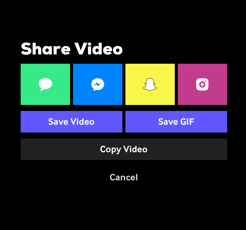 Screenshot of the Giphy mobile app