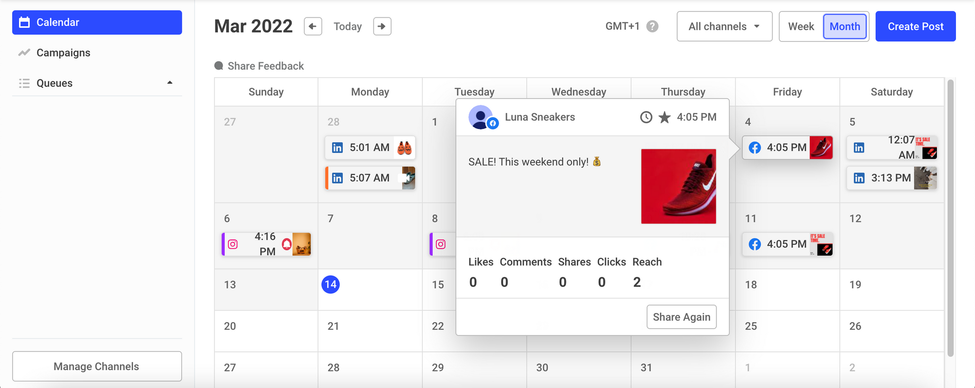 social media calendar