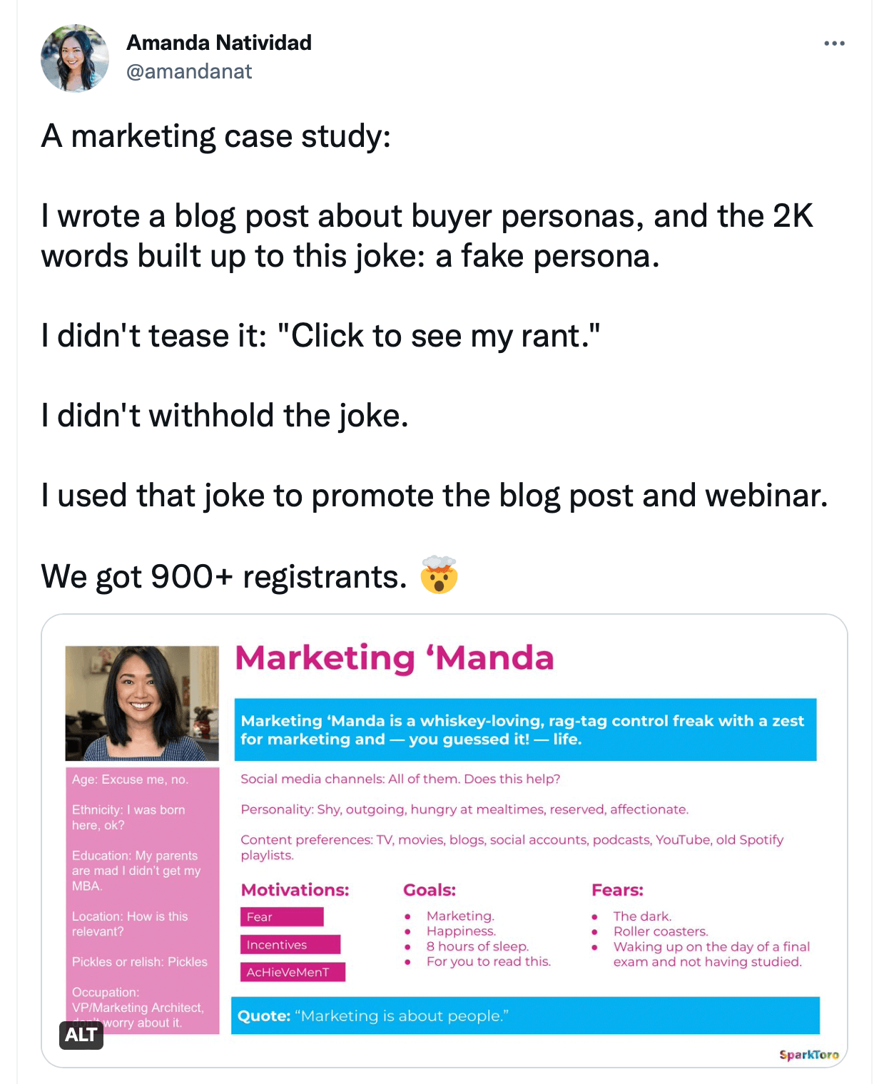 Screenshot of Amanda's Twitter Thread