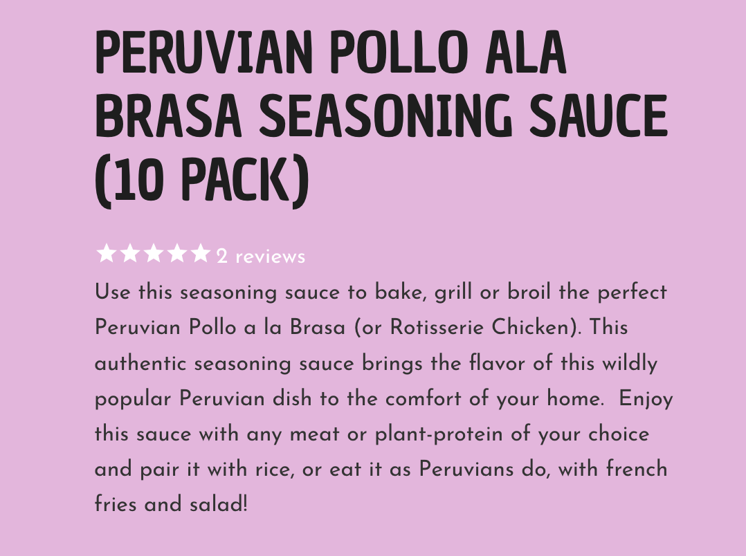 Peruvian Pollo A La Brasa Seasoning Sauce (10 Pack) – A Dozen Cousins