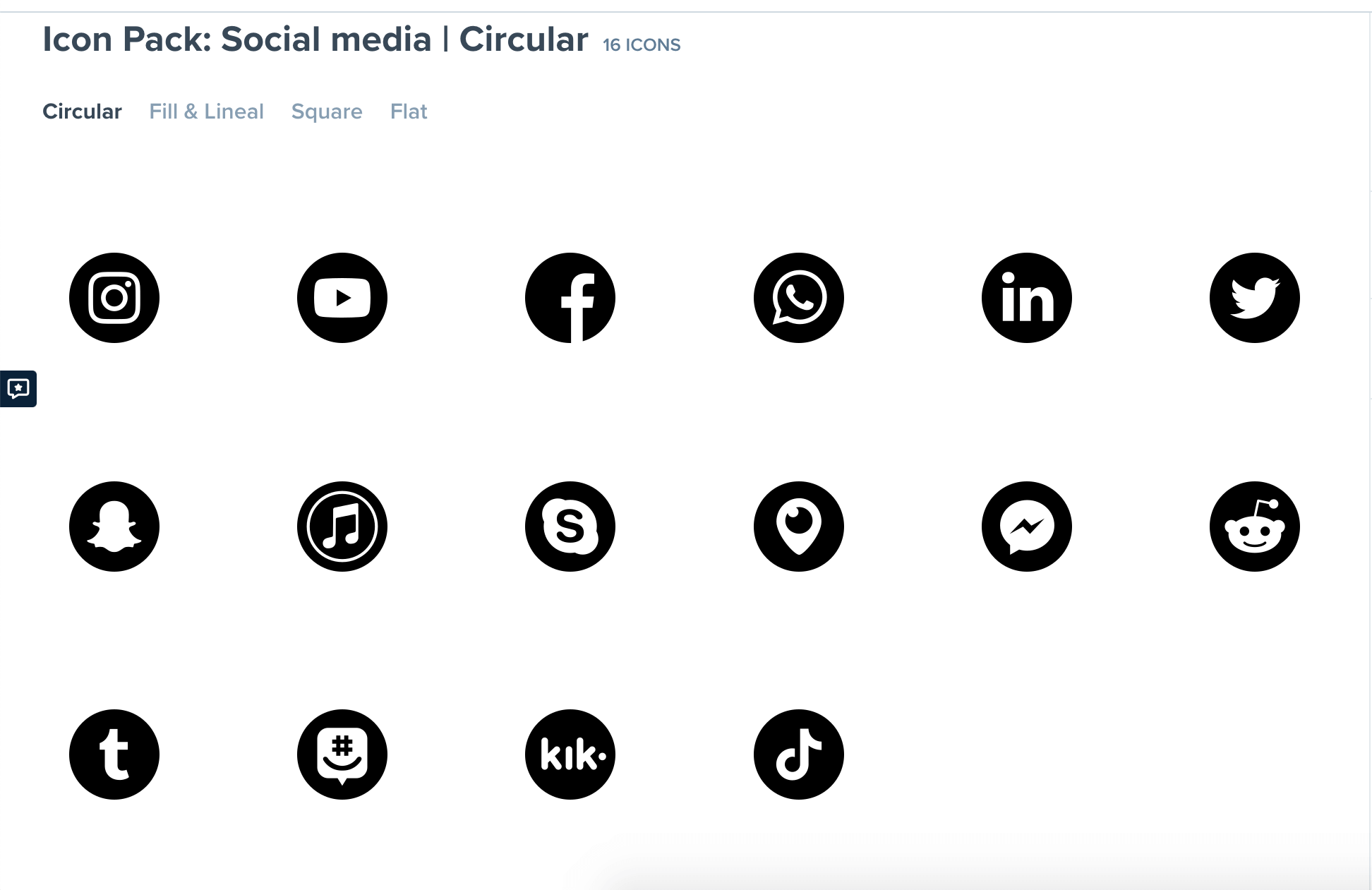 simple black social media icons