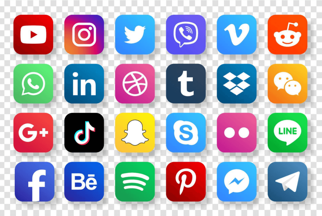 40 hermosos conjuntos de logotipos de redes sociales de alta calidad y ...