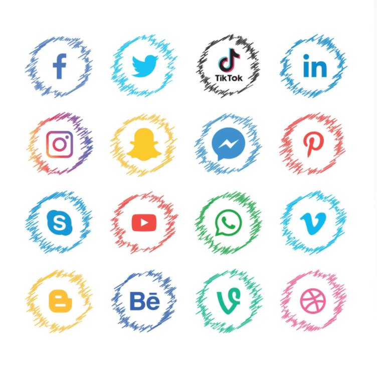 social media logos vector 2022