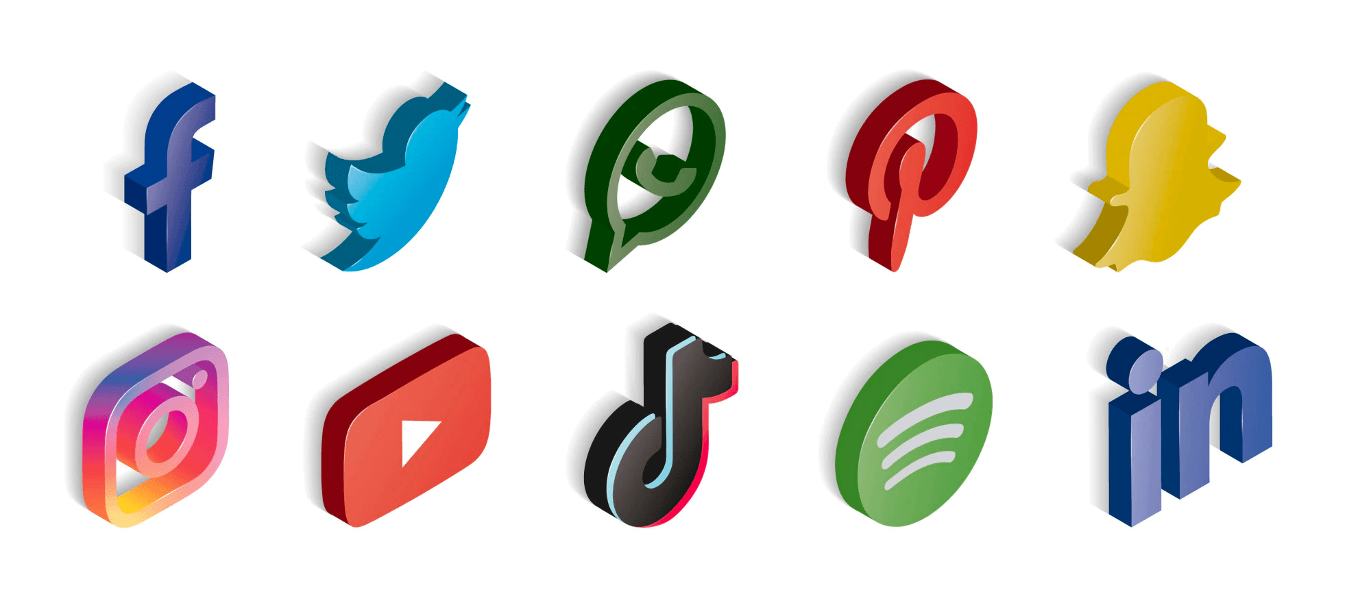 Social media icons, round, outline