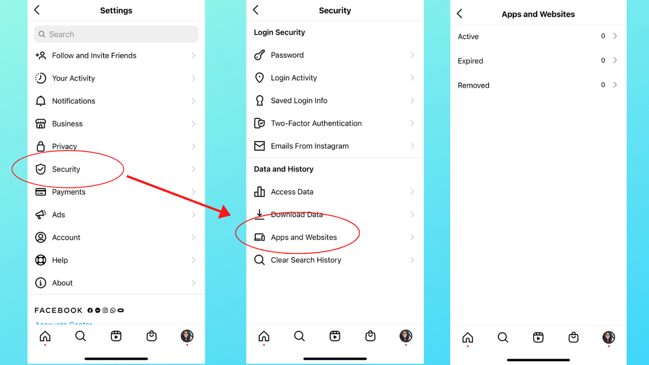 Recover Instagram account: without password, with Facebook