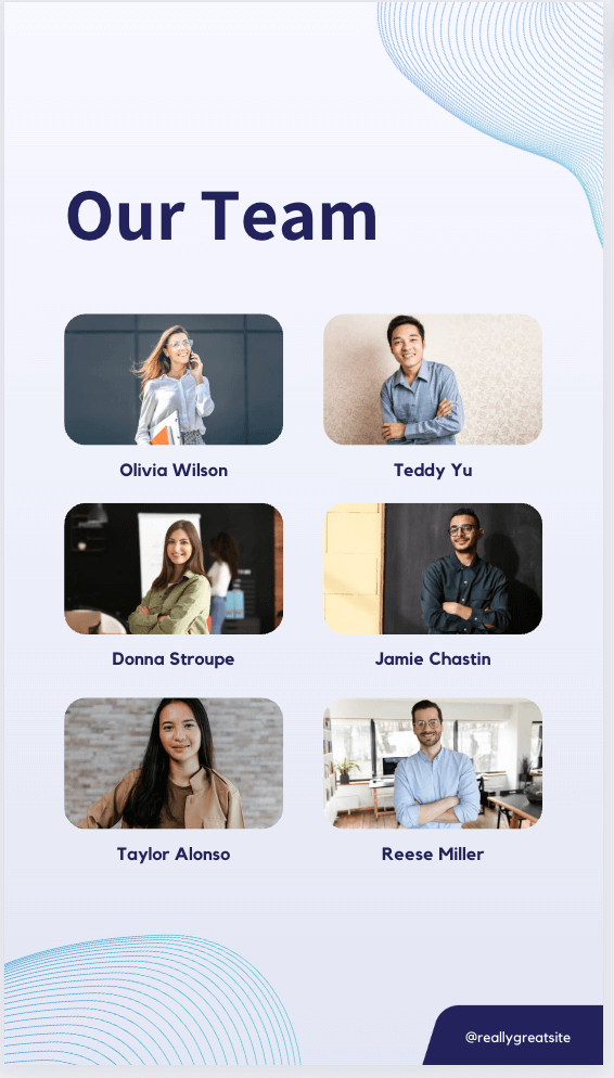 meet the team instagram story template