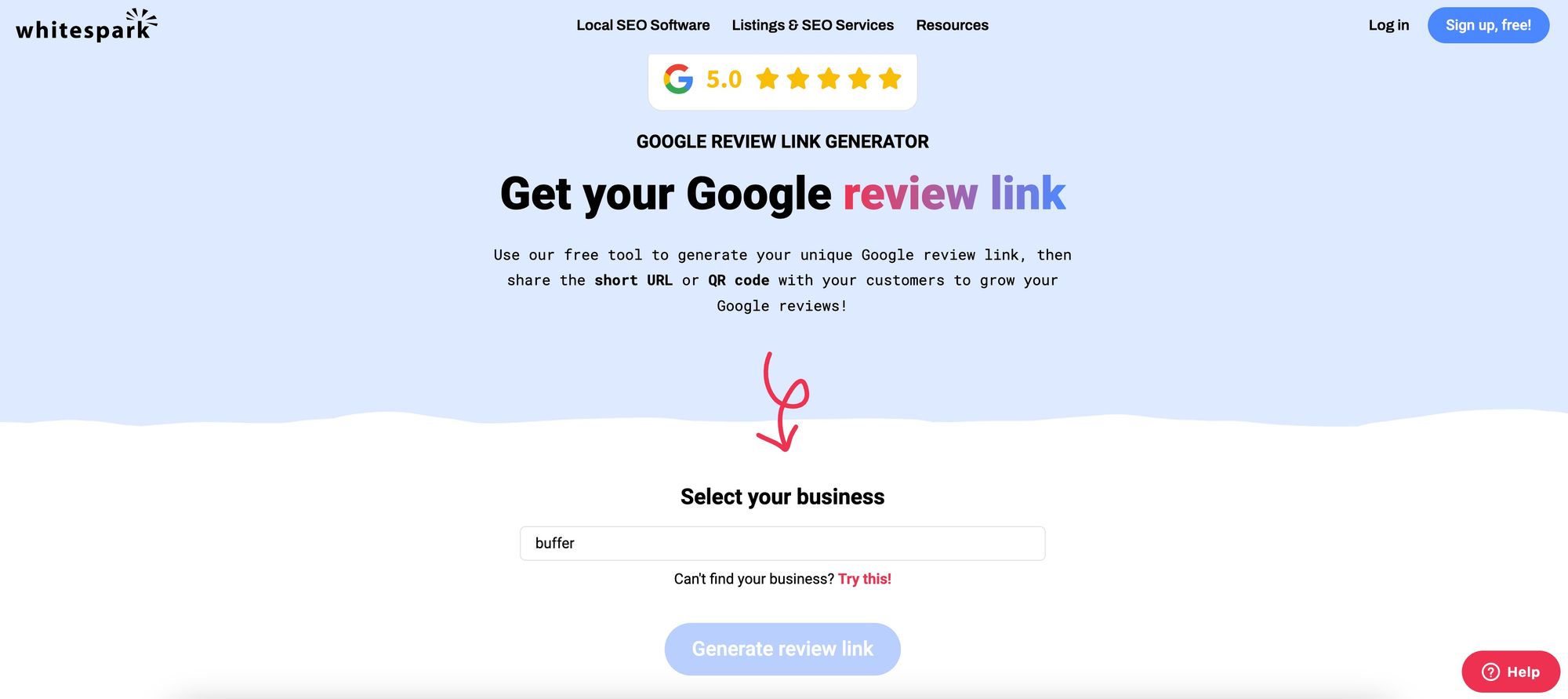 whitespark google review link generator