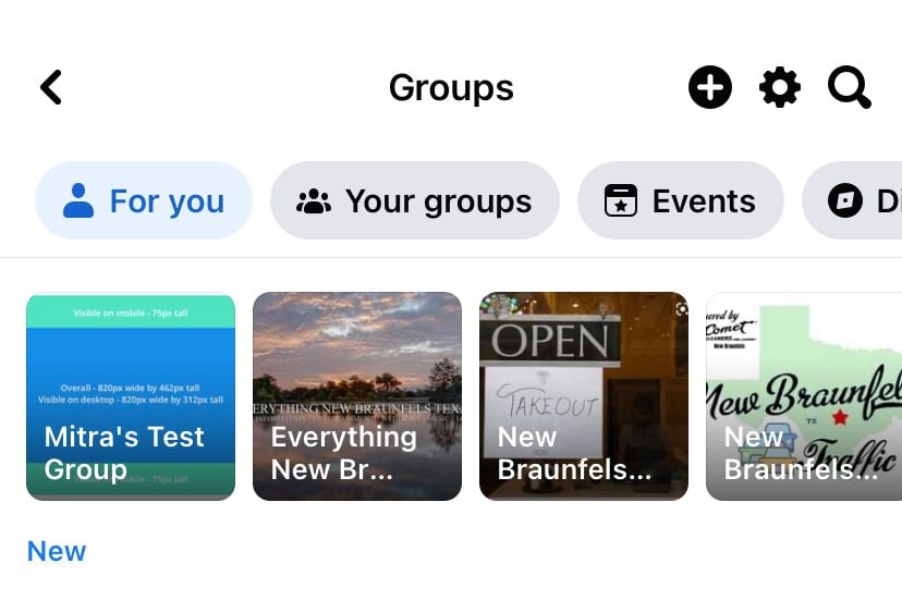 Facebook Groups on mobile app