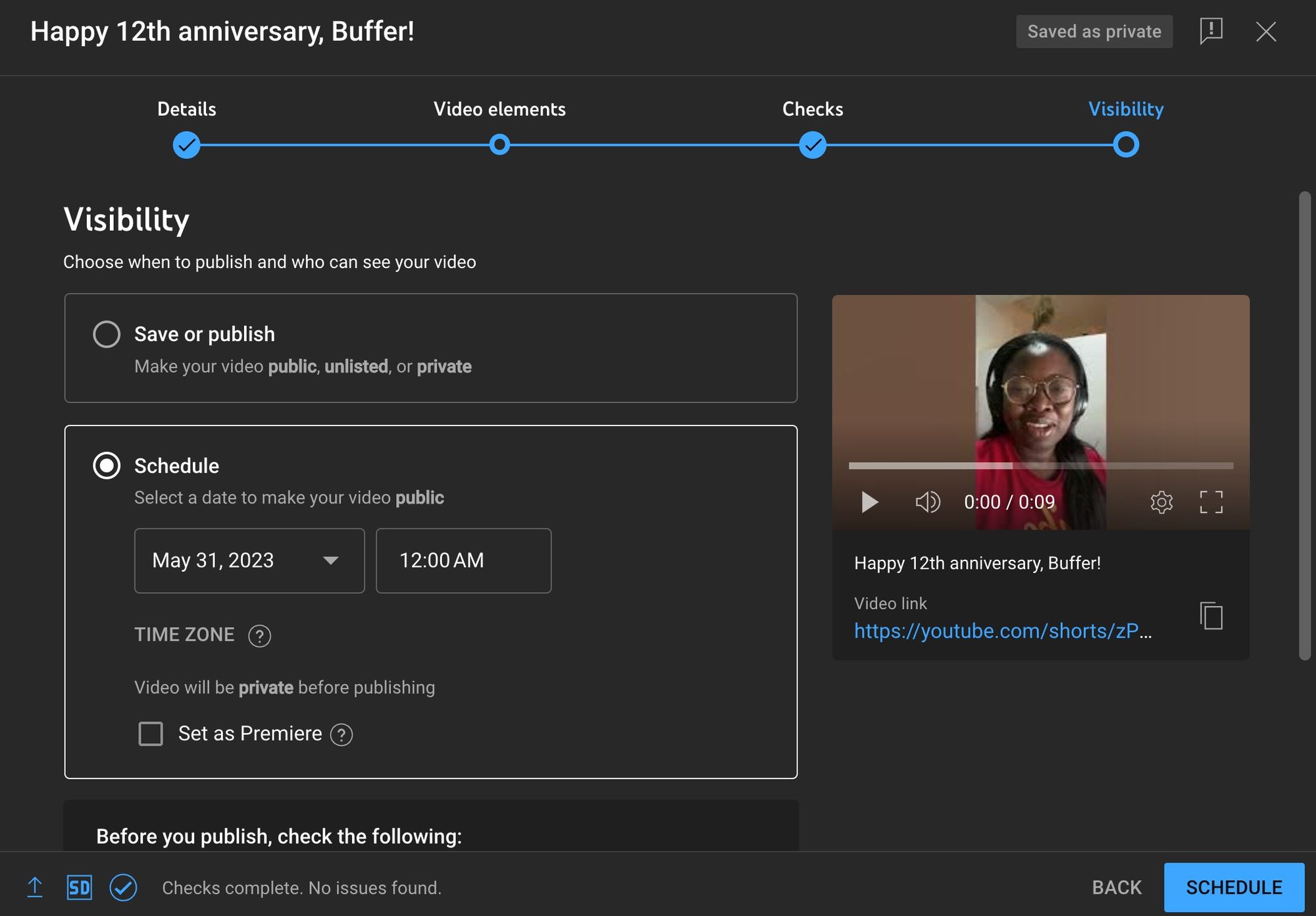 How to Schedule Youtube Shorts