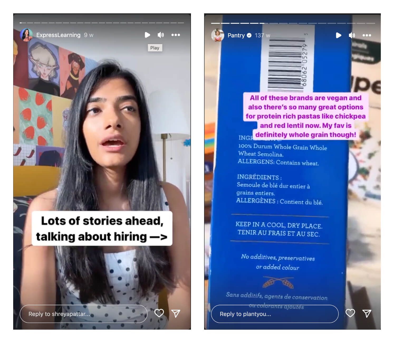 Stories showing examples of using stickers to increase your Instagram reach