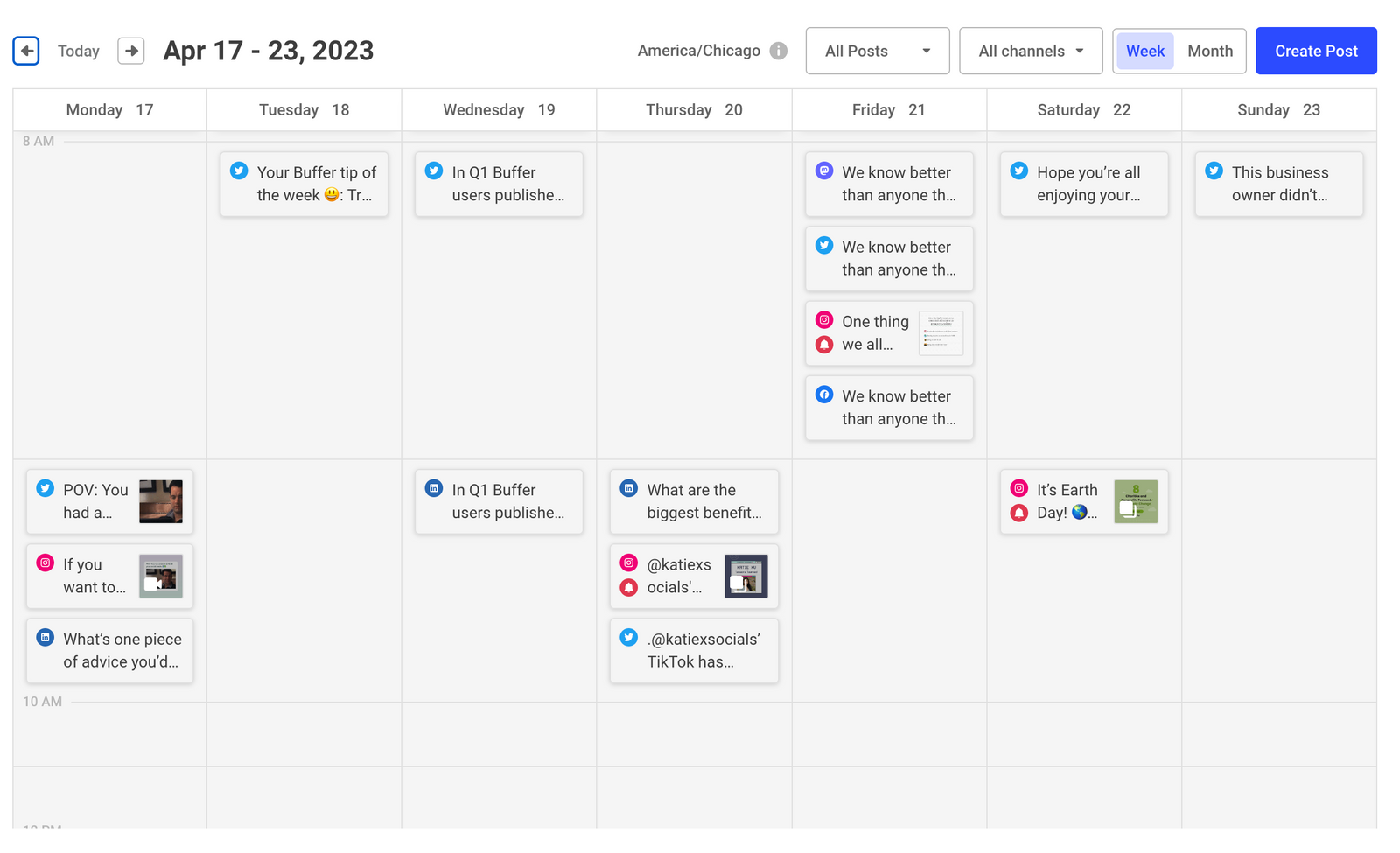 Schedule content in advance with Buffer to increase your Instagram reach