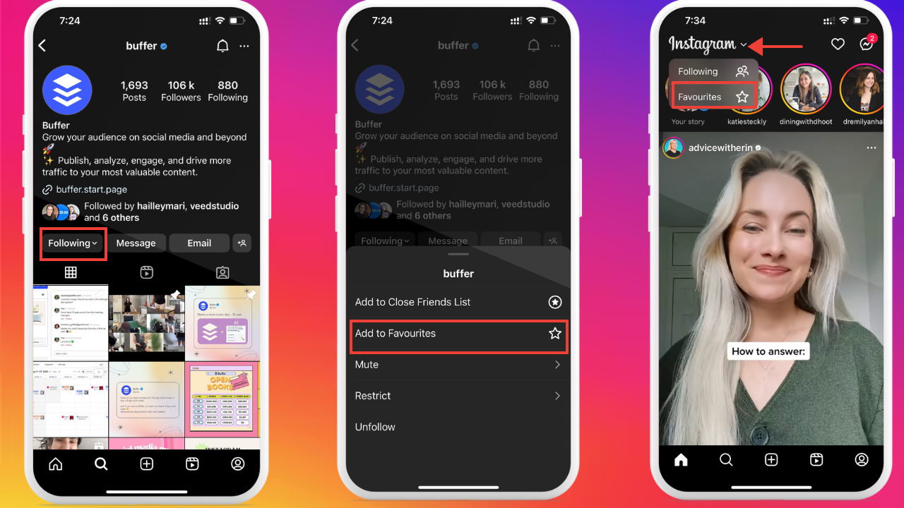 How to Add an Account to Your Favorites List on Instagram