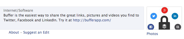 Buffer Facebook bio