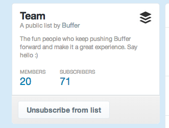 Buffer team Twitter list