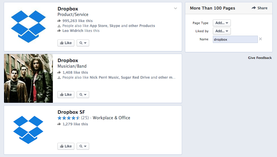 Dropbox on Facebook