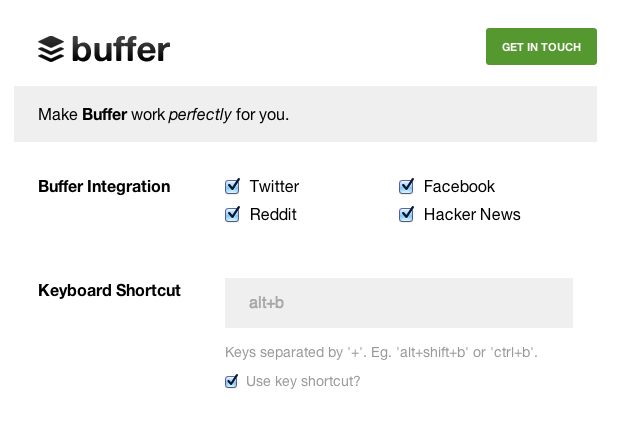 Buffer extension options