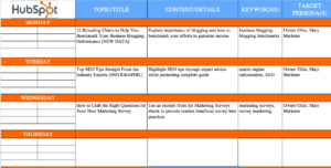 Hubspot calendar