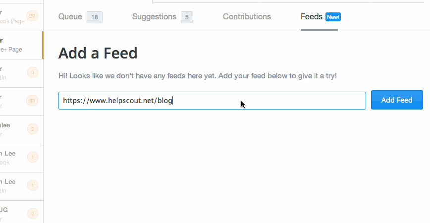 Add feed from Buffer