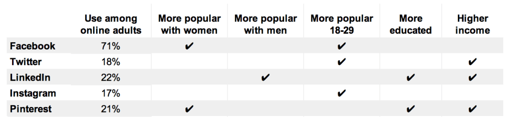 social network demographic categories