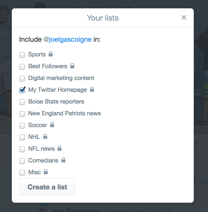 choose twitter lists