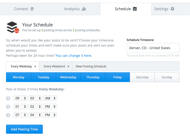 Buffer schedule social media