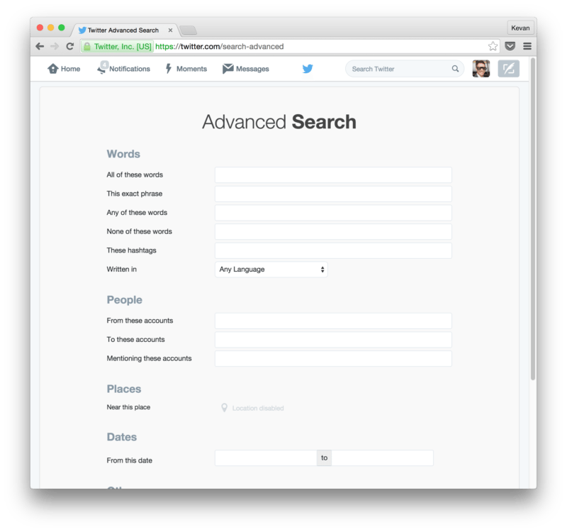 Twitter Advanced Search