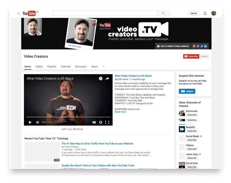 Video Creators channel