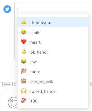 Buffer emoji shortcut