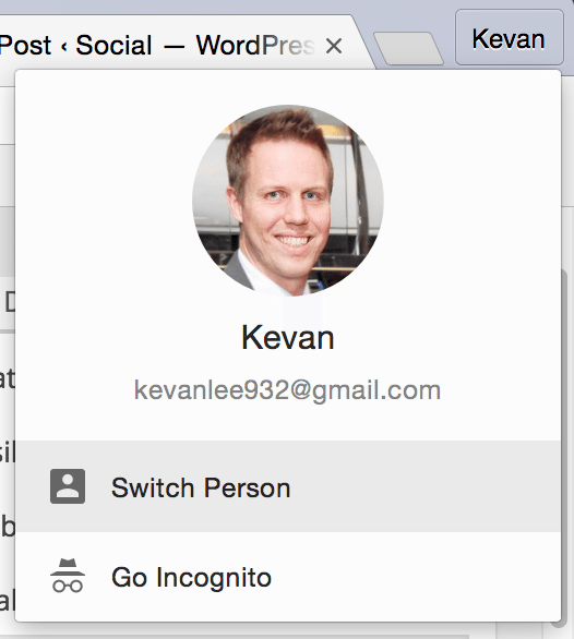 Switch person Chrome