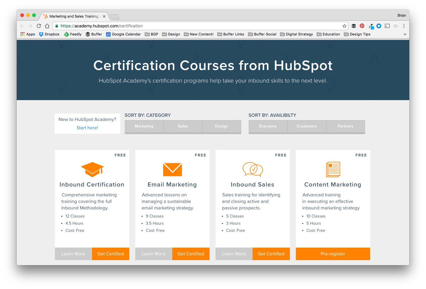 HubSpot Inbound Marketing Academy