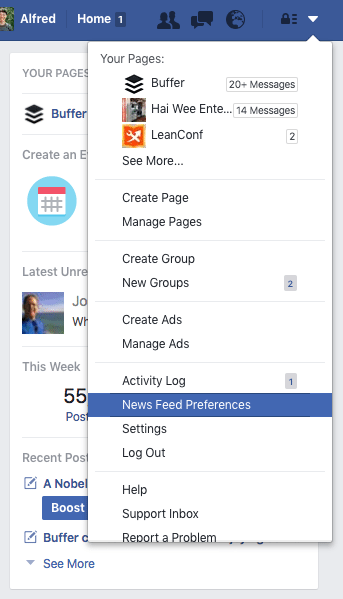 News Feed Preferences