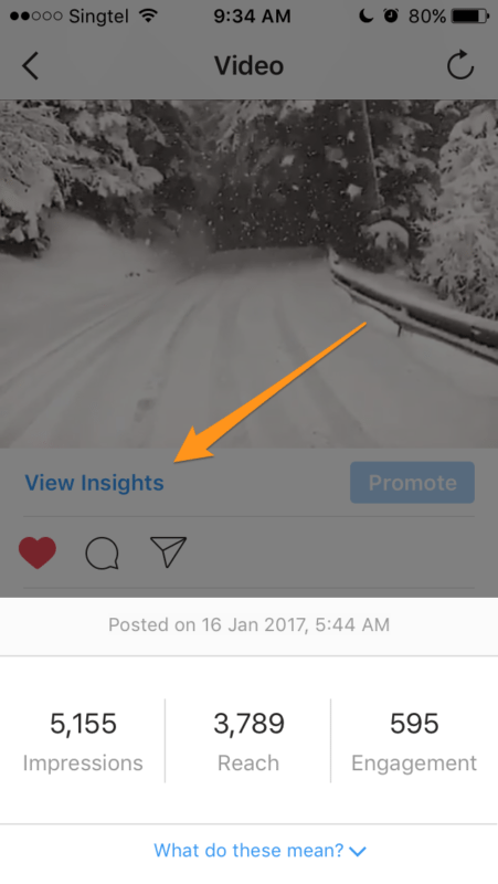 Instagram view insights