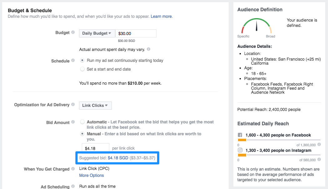 San Francisco - Suggested bid $4.18