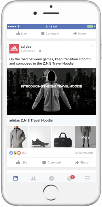 Facebook collection ad example