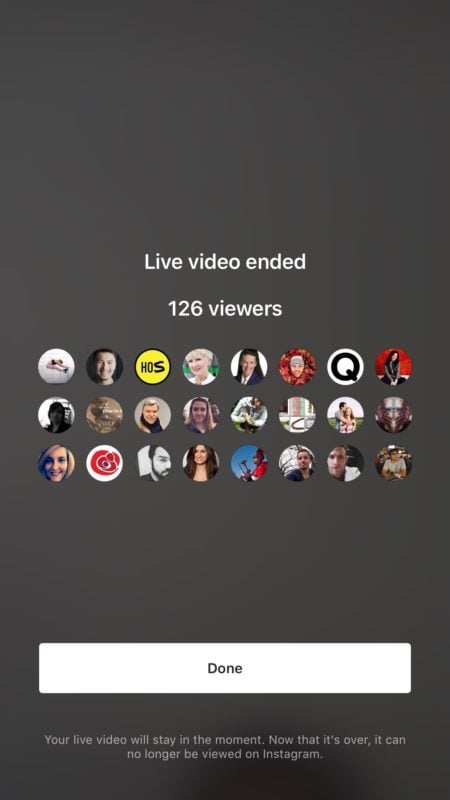 Buffer Instagram Live Stats